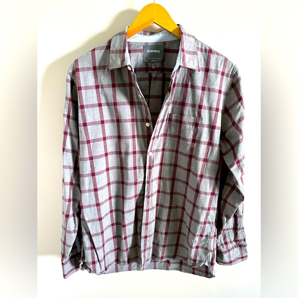 Bonobos Long Sleeve Slim Fit Button Down Size L is perfect for any occasion!
